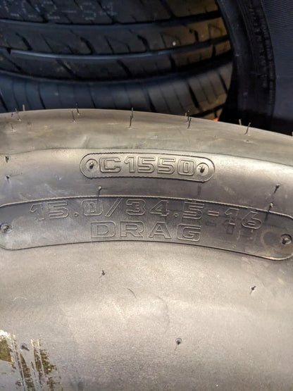 HOOSIER C1550 15.0 34.5 16 DRAG SLICK RACING TIRE 18770-114-1/4" CQ3