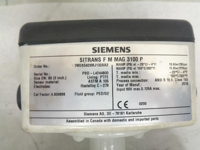 SIEMENS SITRANS FM 3100 P FLOW METER 7ME63403MJ132AA2 NEW J2