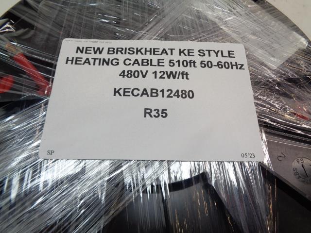 NEW BRISKHEAT KE STYLE HEATING CABLE 510ft 50-60Hz 480V 12W/ft KECAB12480 R35