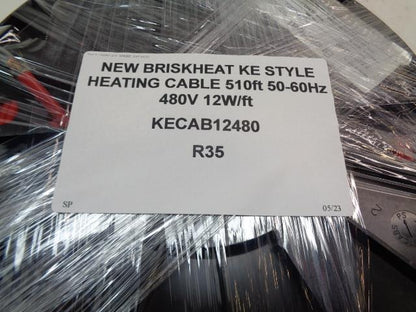 NEW BRISKHEAT KE STYLE HEATING CABLE 510ft 50-60Hz 480V 12W/ft KECAB12480 R35