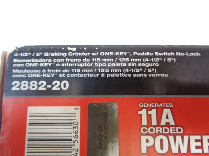 MILWAUKEE M18 BRUSHLESS CORDLESS 4-1/2" 5" BRAKING GRINDER 2882-20 (TOOL ONLY)