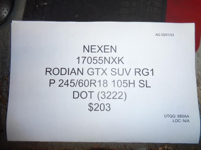 2 NEXEN ROADIAN GTX SUV RG1 P 245 60 18 105H SL 17055NXK TIRE BQ2