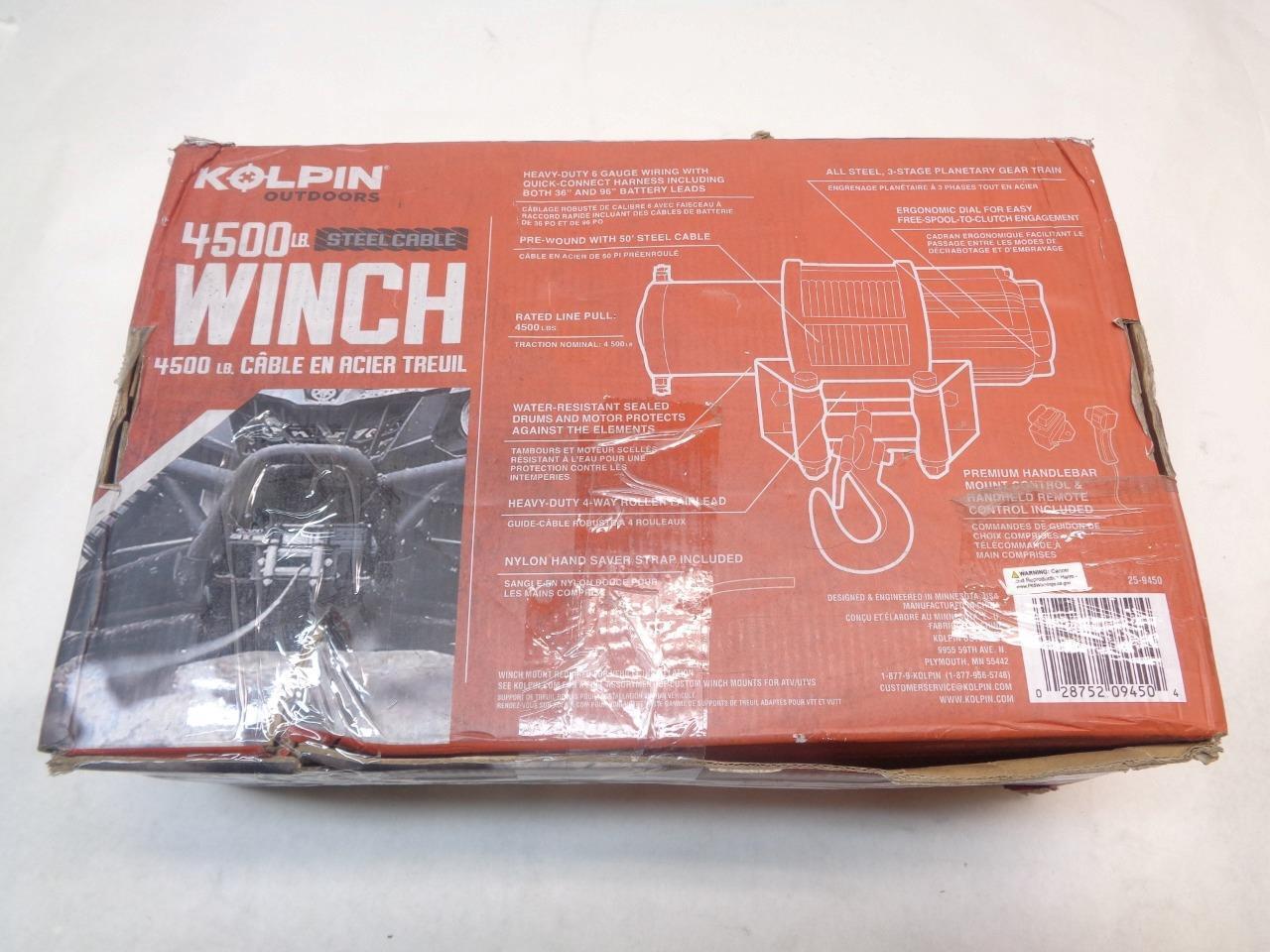 KOLPIN 4500LB STEEL CABLE WINCH 25-9450 R16