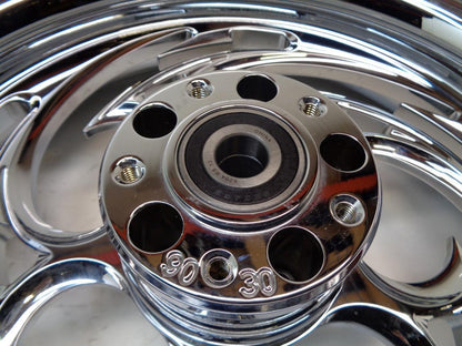 RC COMPONENTS CHROME SAVAGE 16" FRONT WHEEL w/ METZELER ME88 ULTRA MT90B16 72H