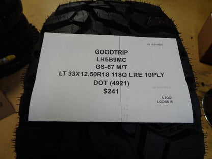 GOODTRIP GS-67 M/T LT 33 12.50 18 118QLRE 10PLY TIRE LH5B9MC BQ4