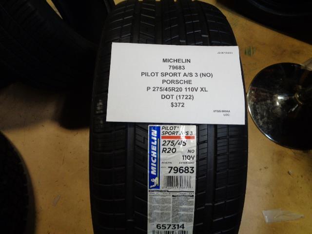 MICHELIN PILOT SPORT AS 3 (NO) PORSCHE P 275 45 20 110V XL TIRE 79683 BQ4