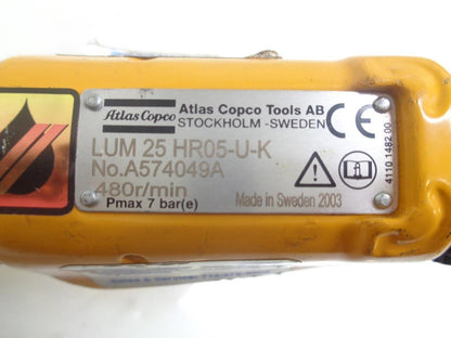 ATLAS COPCO LUM 25 HR05-U-K PNEUMATIC AIR SCREWGUN R22T5