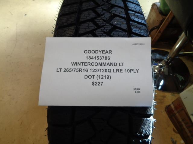 GOODYEAR WINTERCOMMAND LT 2665 75 16 123/120Q LRE 10PLY TIRE 184153786 BQ4
