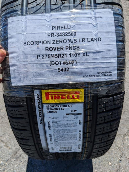 2 PIRELLI SCORPION ZERO A/S LR LAND ROVER P 275 45 21 110Y XL TIRES 3432500 CQ3