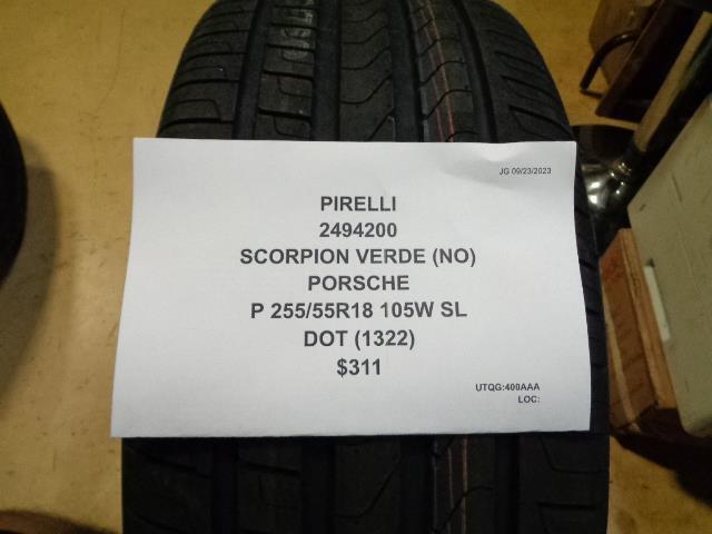 PIRELLI SCORPION VERDE (NO) PORSCHE P 255 55 18 105W SL TIRE 2494200 CQ2
