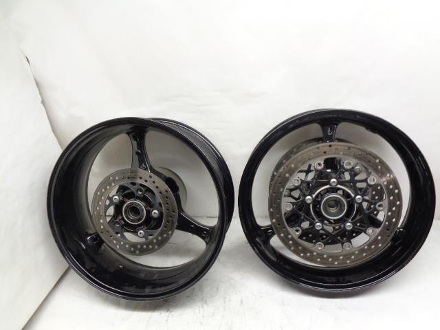 NEW ENKEI FRONT AND REAR MOTORCYCLE WHEEL FRONT 3X17 REAR 6X17 WITH USED ROTORS