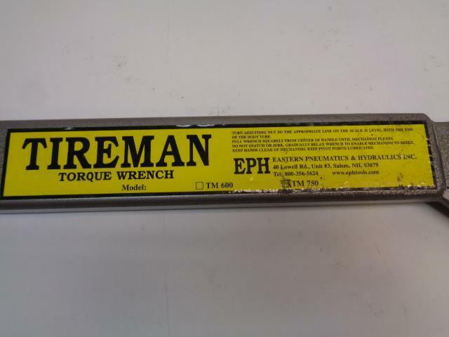 1 NOS EPH TIREMAN 3/4" TORQUE WRENCH WITH CARRYING CASE TM750 SR