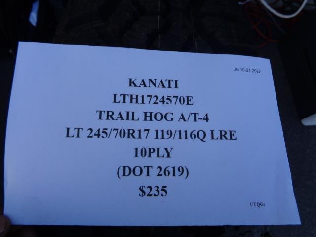KANATI TRAIL HOG A/T-4 LT 245 70 17 119/116Q LRE 10PLY TIRE LTH1724570E AQ4