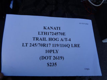 KANATI TRAIL HOG A/T-4 LT 245 70 17 119/116Q LRE 10PLY TIRE LTH1724570E AQ4