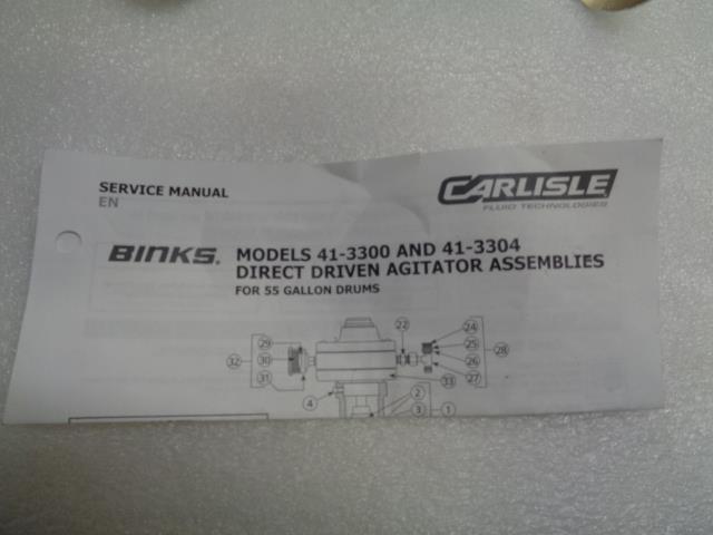 NEW Binks 41-3304 / 41-3300 Direct Driven 55 Gallon Drum Agitator R33