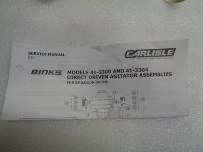 NEW Binks 41-3304 / 41-3300 Direct Driven 55 Gallon Drum Agitator R33