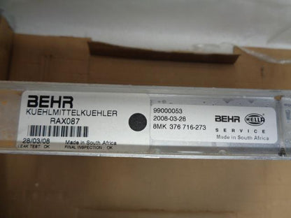 NEW 1999-2008 BMW RADIATOR BEHR RAX087 17-11-9-071-519 99000053 W/ BLOTCH SR