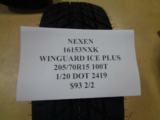 1 NEW NEXEN WINGUARD ICE PLUS 205 70 15 100T TIRE 16153NXK Q1