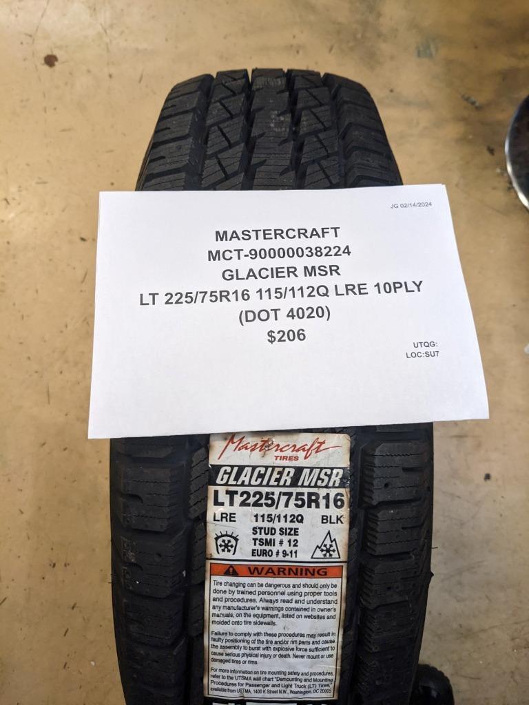 MASTERCRAFT GLACIER MSR LT 225 75 16 115/112Q LRE 10PLY TIRE 90000038224 CQ1