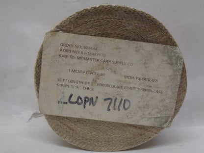 MCM FIBERGLASS EXHAUST HEAT WRAP 50 FT. 2 IN VERMICULATE COATED FIBERGLASS R19T1