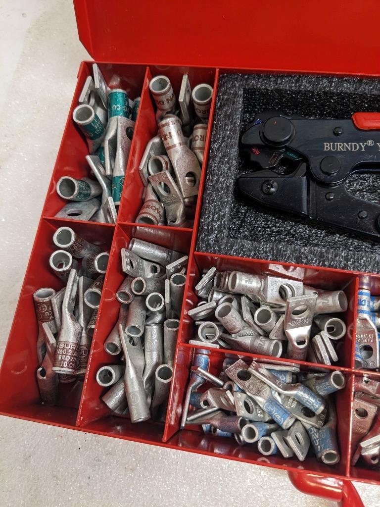 BURNDY Y1MRKIT CRIMPER AND CONNECTOR KIT YS, YSV 4.5 TON FOR WIRE/CABLE NEW R27