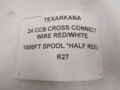 TEXARKANA 24 CCB CROSS CONNECT WIRE RED/WHITE 1000FT SPOOL *HALF REEL* R27
