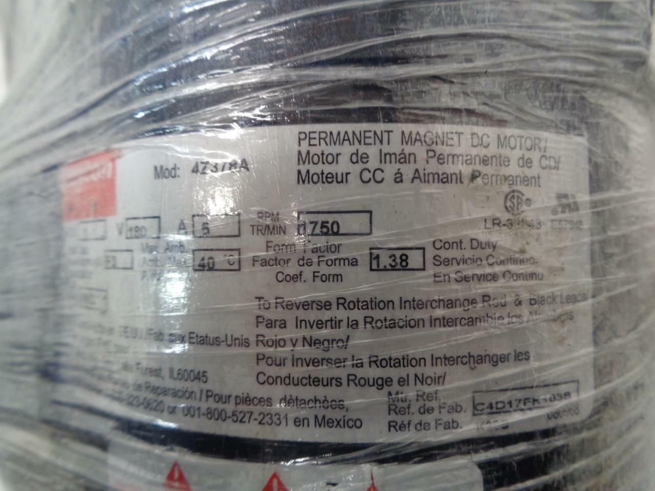 Dayton DC Permanent Magnet Motor 1hp 1750RPM 180V 4Z378A  J1