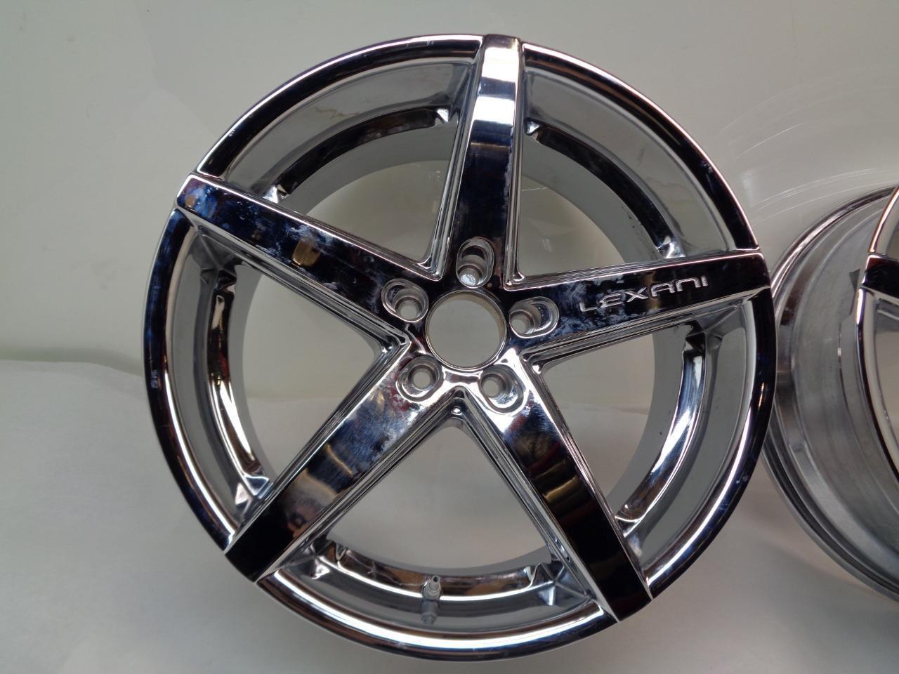 PAIR OF LEXANI R-FOUR FULL CHROME 20x8.5 5x115 +15 WHEELS SR
