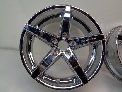 PAIR OF LEXANI R-FOUR FULL CHROME 20x8.5 5x115 +15 WHEELS SR