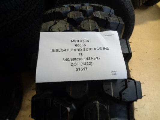 1 MICHELIN BIBLOAD HARD SURFACE IND TL 340 80 18 143A8/B 66605 BQ1