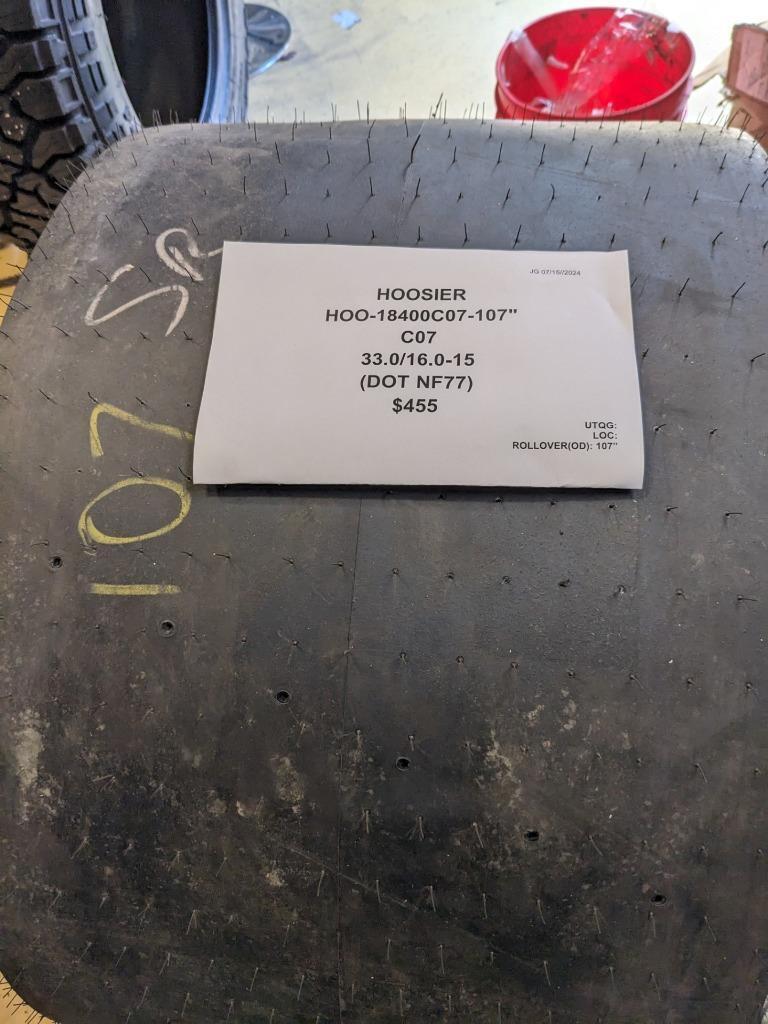 HOOSIER CO7 33.0 16.0 15  DRAG SLICK RACING TIRE 18400C07 CQ3