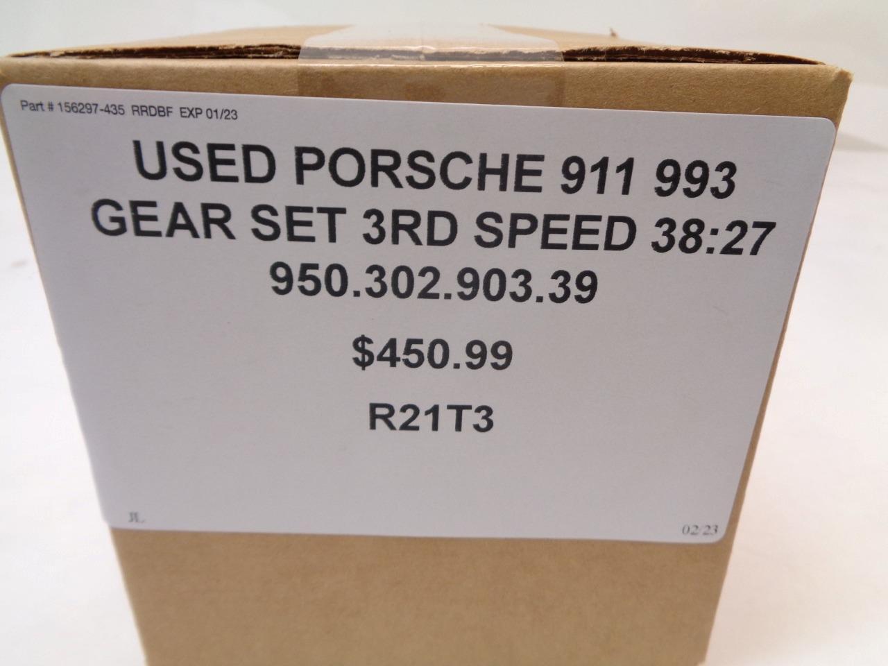 GENUINE PORSCHE 911 993 GEAR SET 3RD SPEED 38:27 95030290339 R21T3