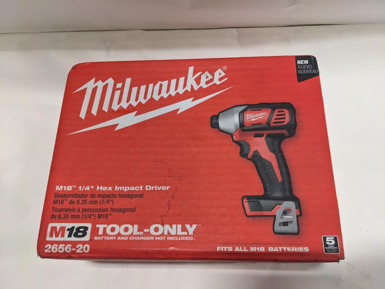 MILWAUKEE M18 CORDLESS LITHIUM-ION 1/4" HEX IMPACT DRIVER 2656-20 BSR35