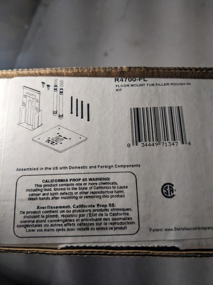 DELTA R4700-FL FLOOR MOUNTED TUB FILLED ROUGH IN VALVE NEW R27
