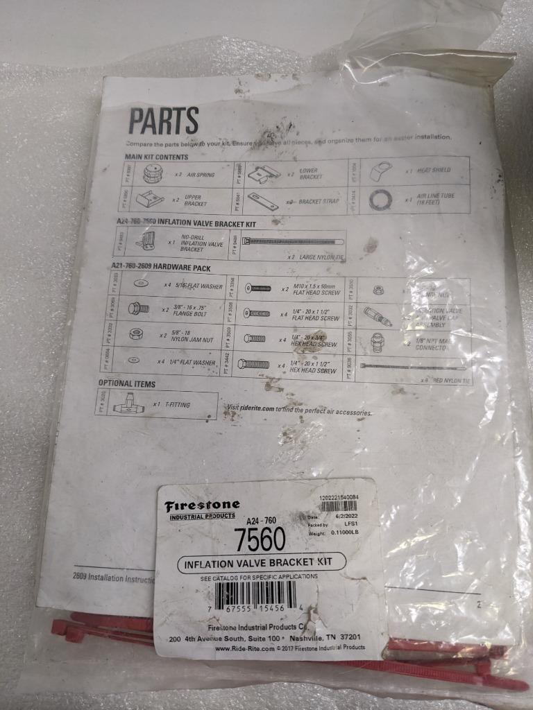 FIRESTONE 2609 RIDE-RITE REAR AIR SPRING KIT FOR 19-20 GMC SIERRA 1500 USED R34