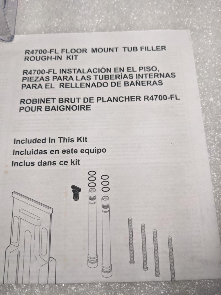 DELTA R4700-FL FLOOR MOUNTED TUB FILLED ROUGH IN VALVE NEW R27
