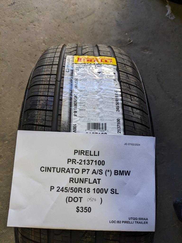 4 PIRELLI CINTURATO P7 AS (*) BMW RUNFLAT P 245 50 18 100V SL TIRE 2137100 CQ3