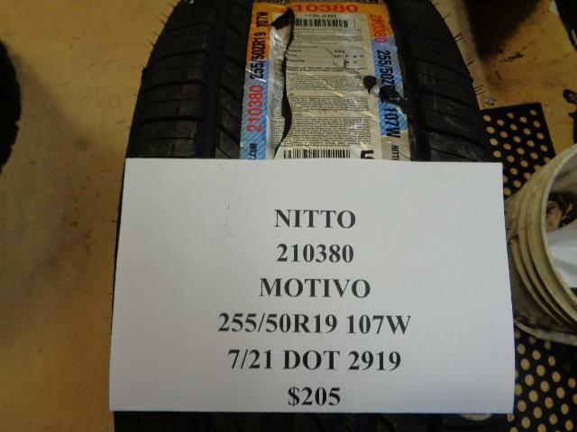 1 NEW NITTO MOTIVO 255 50 19 107W TIRES 210380