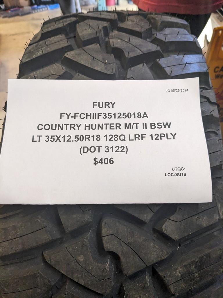 FURY COUNTRY HUNTER M/T II LT 35 12.5 18 128Q LRF 12PLY TIRE FCHIIF35125018A CQ2