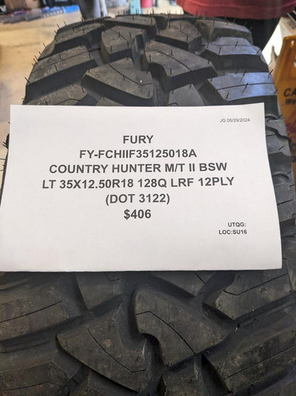 FURY COUNTRY HUNTER M/T II LT 35 12.5 18 128Q LRF 12PLY TIRE FCHIIF35125018A CQ2
