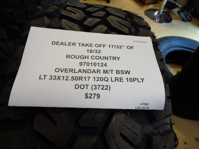 DTO ROUGH COUNTRY OVERLANDER M/T BSW LT 33 12.5 17 120Q LRE 10PLY TIRE 97010124