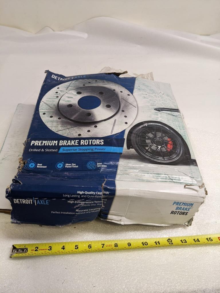 INCOMPLETE DETROIT AXLE S-31476 PAIR FRONT DRILLED SLOTTED ROTOR KIT NEW R6