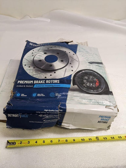 INCOMPLETE DETROIT AXLE S-31476 PAIR FRONT DRILLED SLOTTED ROTOR KIT NEW R6