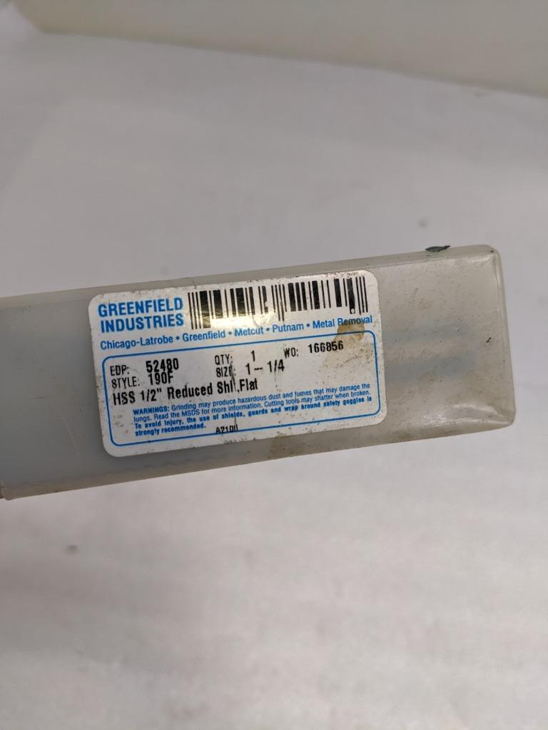 GREENFIELD INDUSTRIES 52480 1-1/4" DRILL BIT HSS 1/2" REDUCED SHANK NEW R22T5