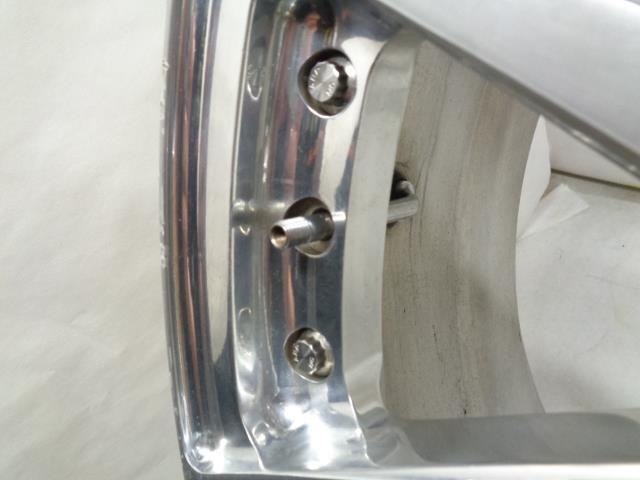 USED CUSTOM SILVER THREE PIECE WHEEL 23X9 5X112 6" BACKSPACE WR