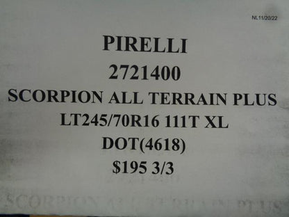 PIRELLI SCORPION ALL TERRAIN PLUS P 245 70 16 111T XL TIRE 2721400 CQ2