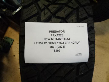 PREDATOR NEW MUTANT X-AT LT 35 12.50 20 125Q LRF 12PLY TIRE PRXAT28 BQ3 SU16