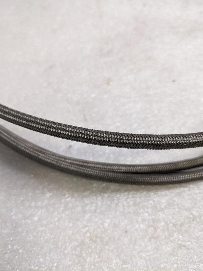 UNBRANDED BRAIDED SS BRAKE HOSE 13.83' OAL 1/8" ID 1/4" OD PTFE NEW R5TA
