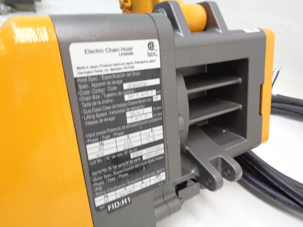 HARRINGTON 1/2 TON ELECTRIC CHAIN HOIST EQ1A-71SY1037 NEW H1