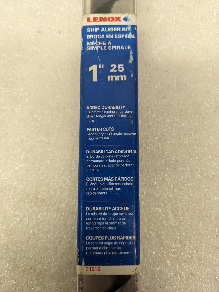 LENOX 31016 1" X 18" SHIP AUGER BIT DAMAGED CASE NEW D0